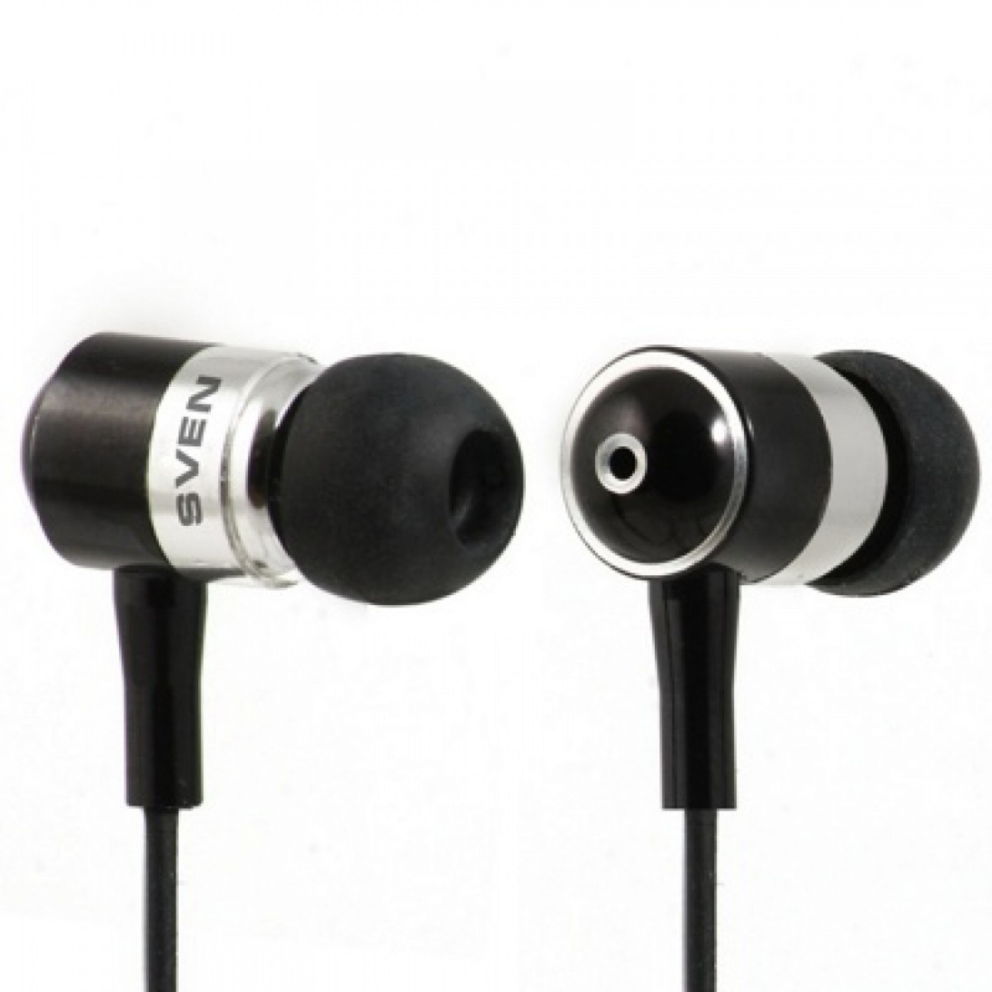 Наушники Sven SEB-10BK Black/Silver, Mini jack (3.5 мм), вакуумные, кабель 1.15 м